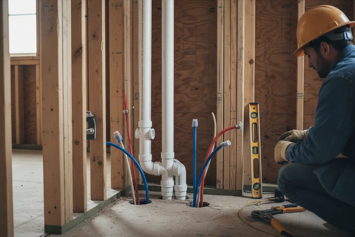 Drain and supply rough-in during Toilet Repair and Installation in Wilson